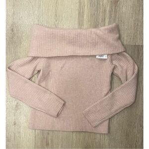 H&M Blush Pink Cowl Neck Sweater Large New